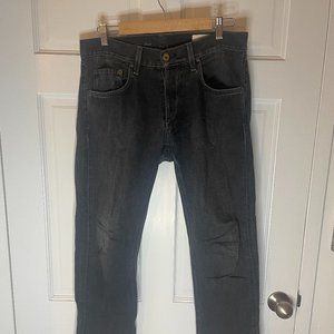 Rag & Bone Raw Hemmed Charcoal Slim Jeans 33x29